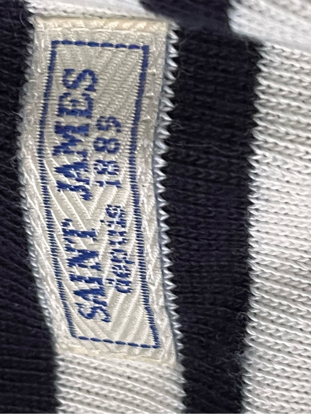 St. James France Classic Black White Striped Cotton Nautical Jacket - Picture 6 of 9